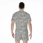 Tan Digital Camo Pattern Print Men's Rompers