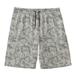 Tan Digital Camo Pattern Print Men's Swim Trunks