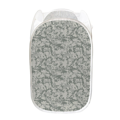 Tan Digital Camo Pattern Print Mesh Laundry Hamper