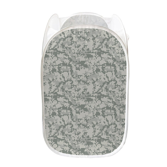Tan Digital Camo Pattern Print Mesh Laundry Hamper