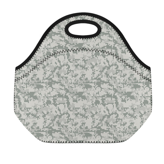 Tan Digital Camo Pattern Print Neoprene Lunch Bag