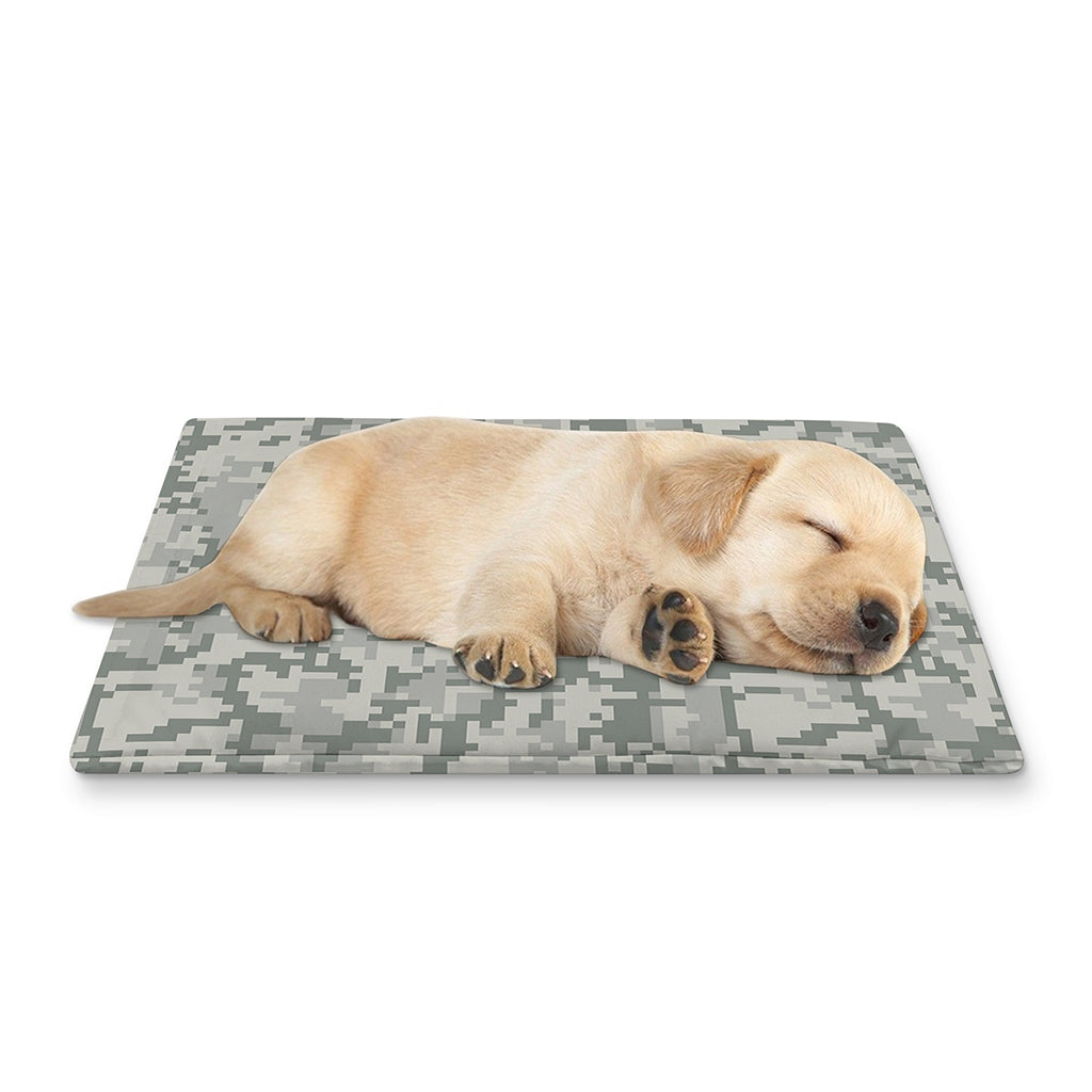 Tan Digital Camo Pattern Print Pet Cooling Mat Cover