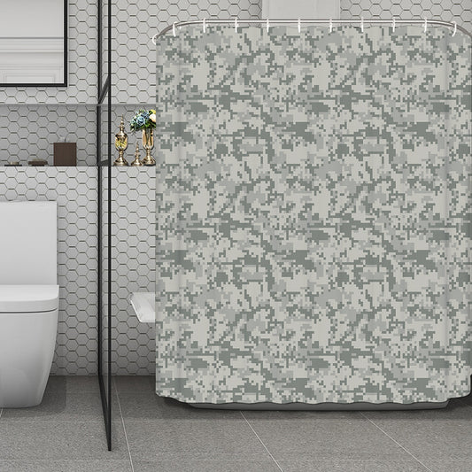 Tan Digital Camo Pattern Print Polyester Shower Curtain