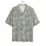 Tan Digital Camo Pattern Print Rayon Hawaiian Shirt
