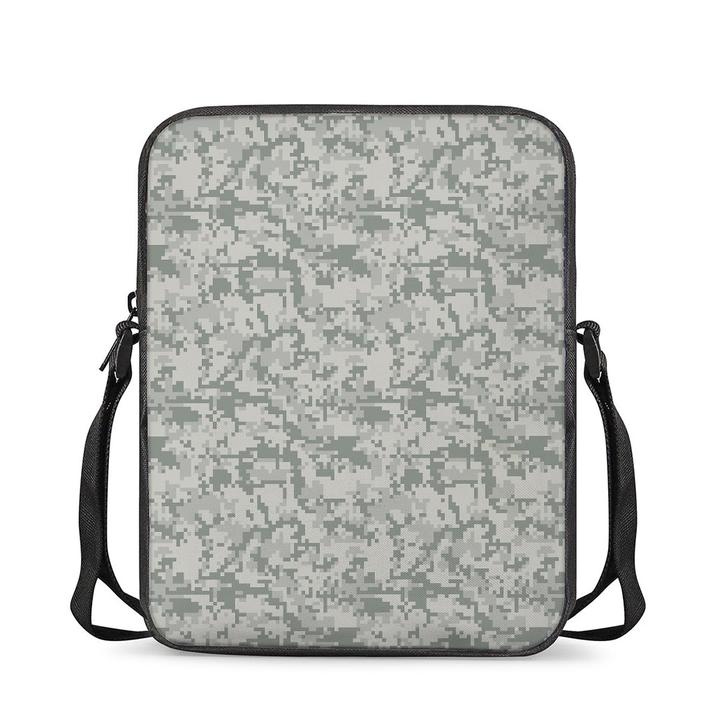 Tan Digital Camo Pattern Print Rectangular Crossbody Bag