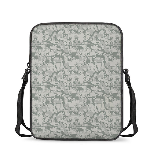 Tan Digital Camo Pattern Print Rectangular Crossbody Bag