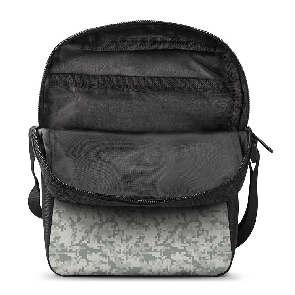 Tan Digital Camo Pattern Print Rectangular Crossbody Bag