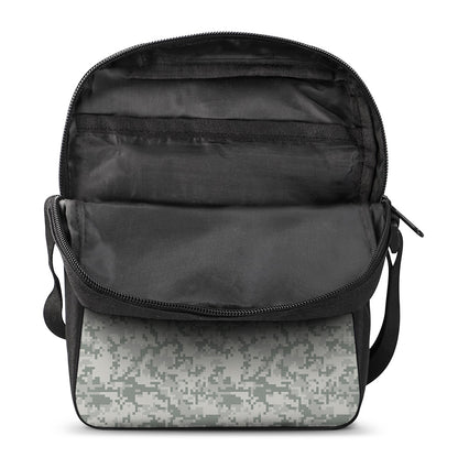 Tan Digital Camo Pattern Print Rectangular Crossbody Bag