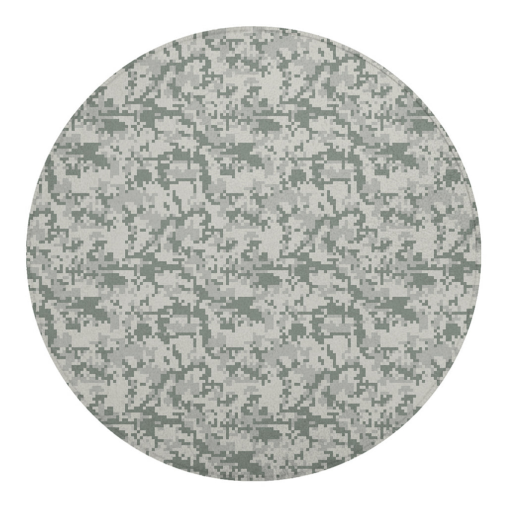 Tan Digital Camo Pattern Print Round Blanket