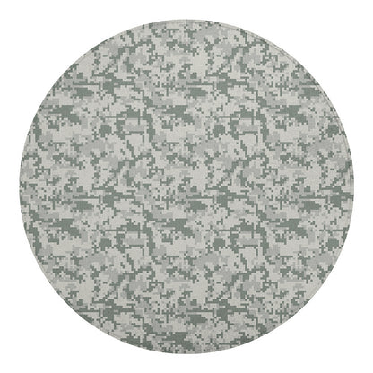 Tan Digital Camo Pattern Print Round Blanket
