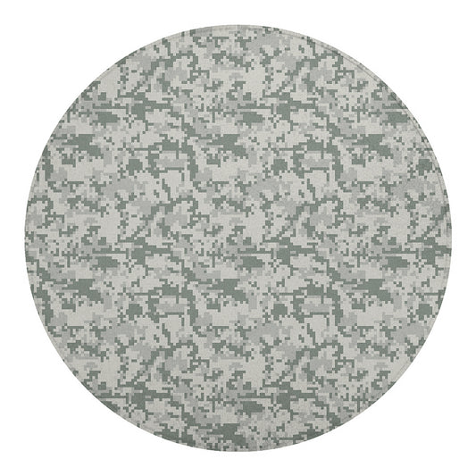 Tan Digital Camo Pattern Print Round Blanket