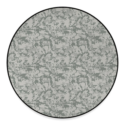 Tan Digital Camo Pattern Print Round Floor Mat
