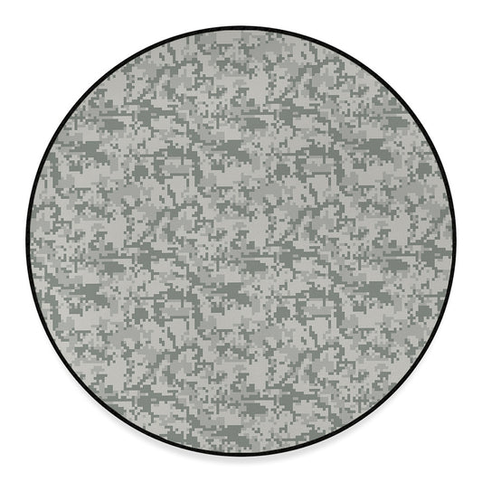 Tan Digital Camo Pattern Print Round Floor Mat