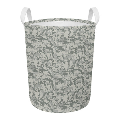 Tan Digital Camo Pattern Print Round Laundry Basket
