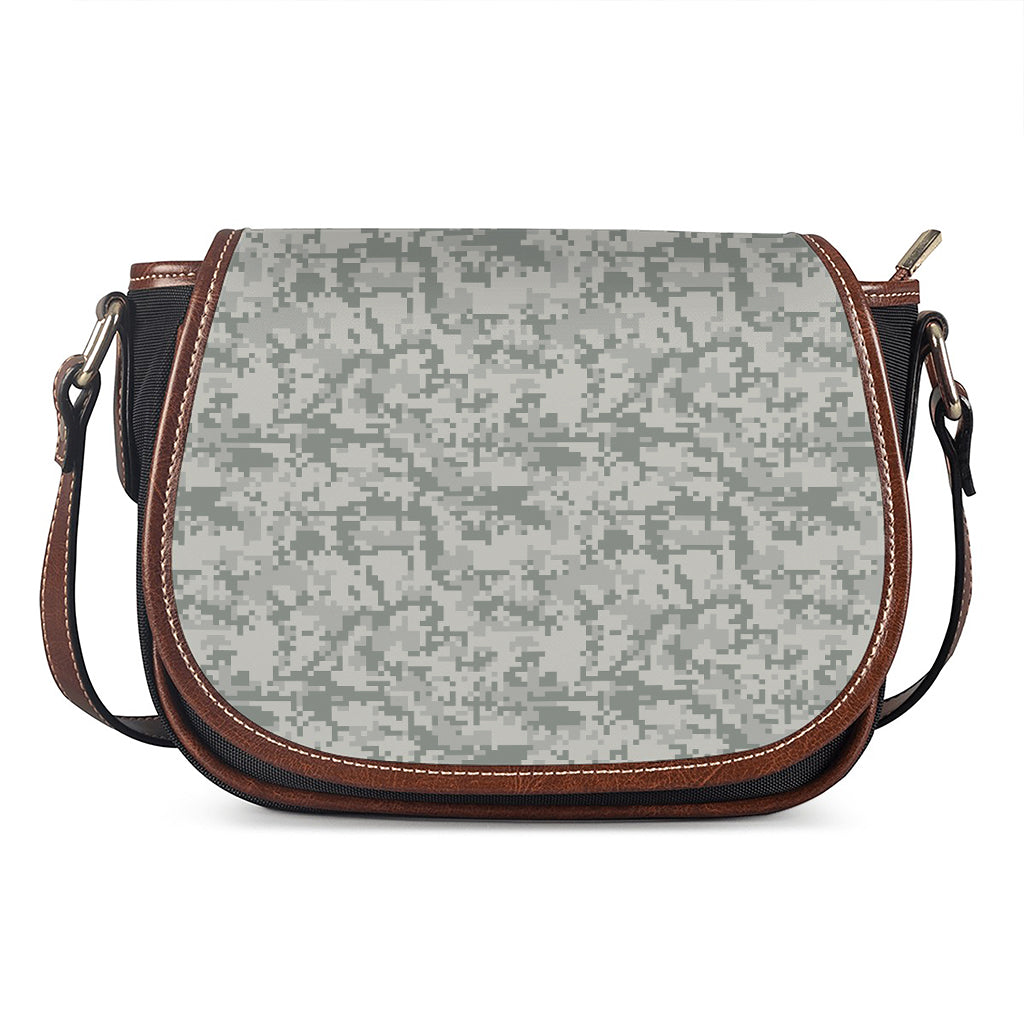Tan Digital Camo Pattern Print Saddle Bag