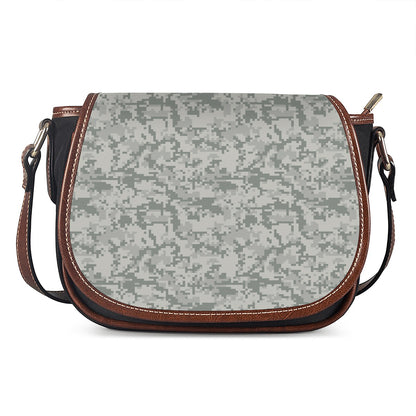 Tan Digital Camo Pattern Print Saddle Bag