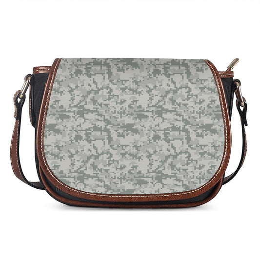 Tan Digital Camo Pattern Print Saddle Bag