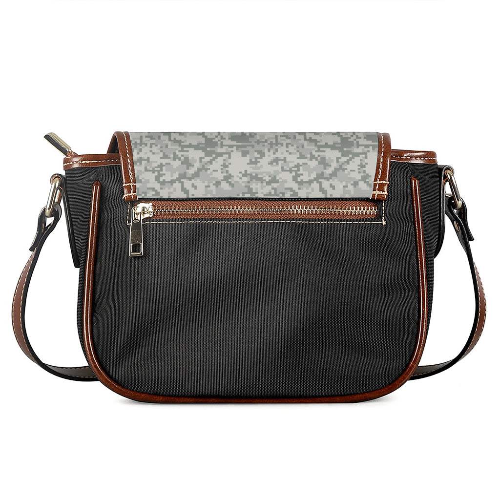 Tan Digital Camo Pattern Print Saddle Bag