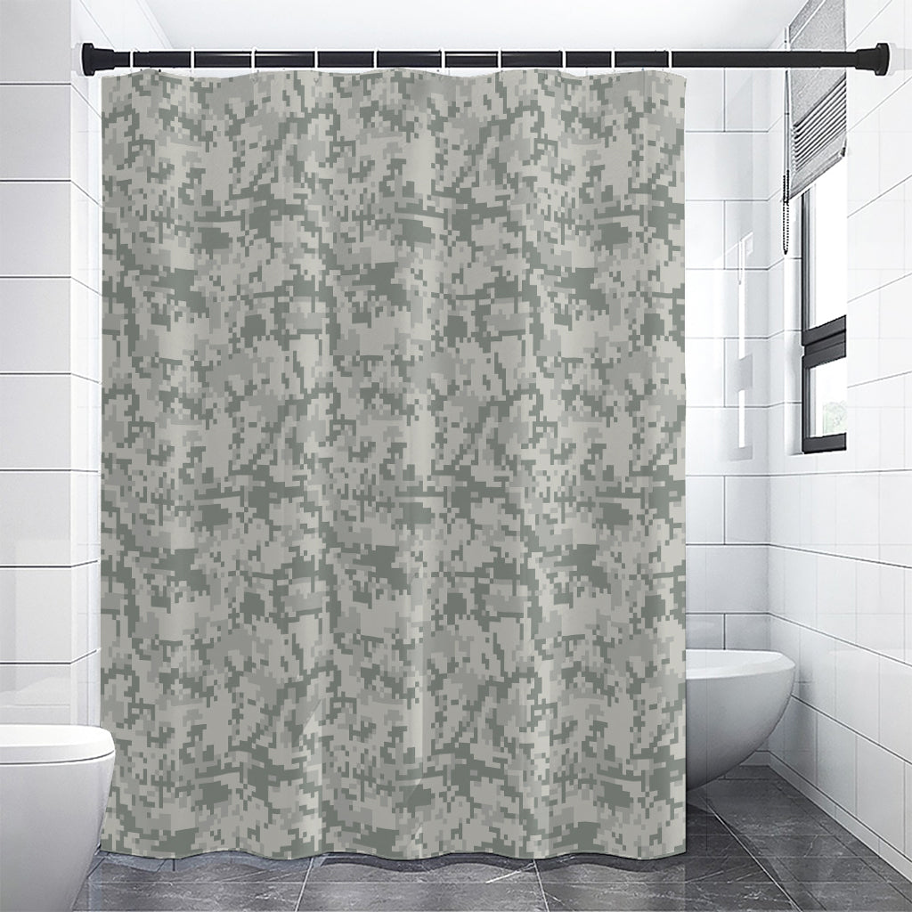 Tan Digital Camo Pattern Print Shower Curtain