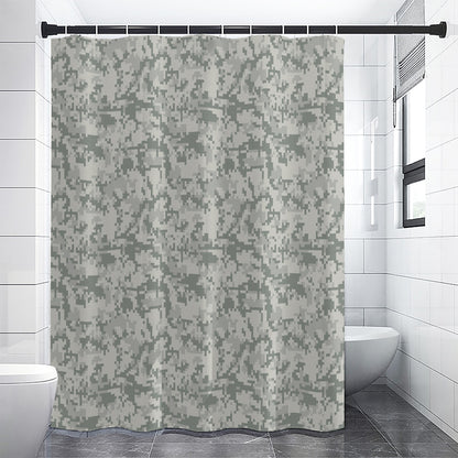 Tan Digital Camo Pattern Print Shower Curtain