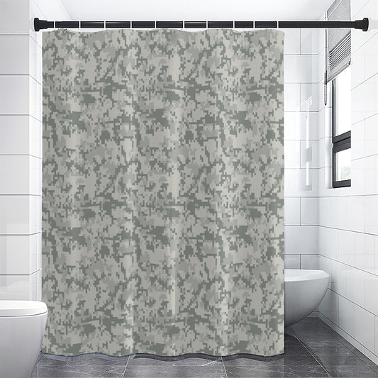 Tan Digital Camo Pattern Print Shower Curtain