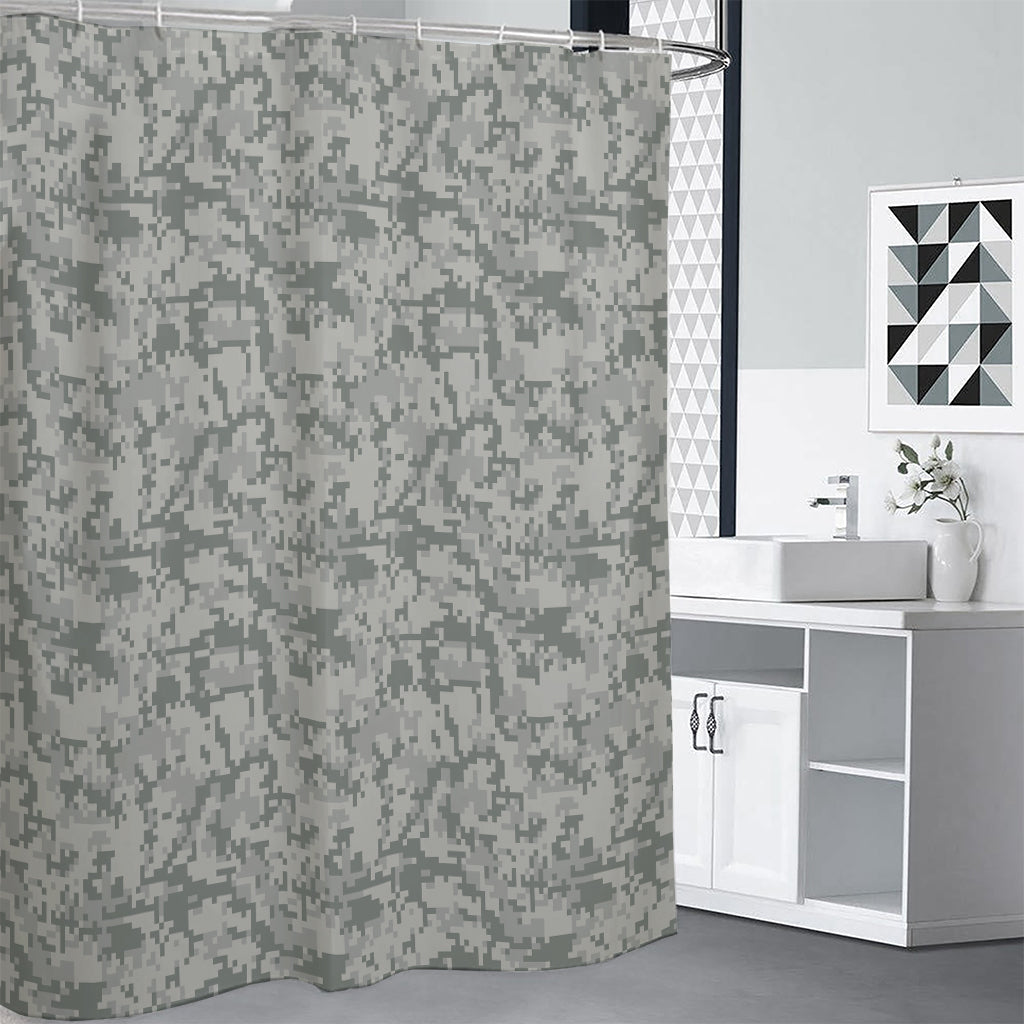 Tan Digital Camo Pattern Print Shower Curtain