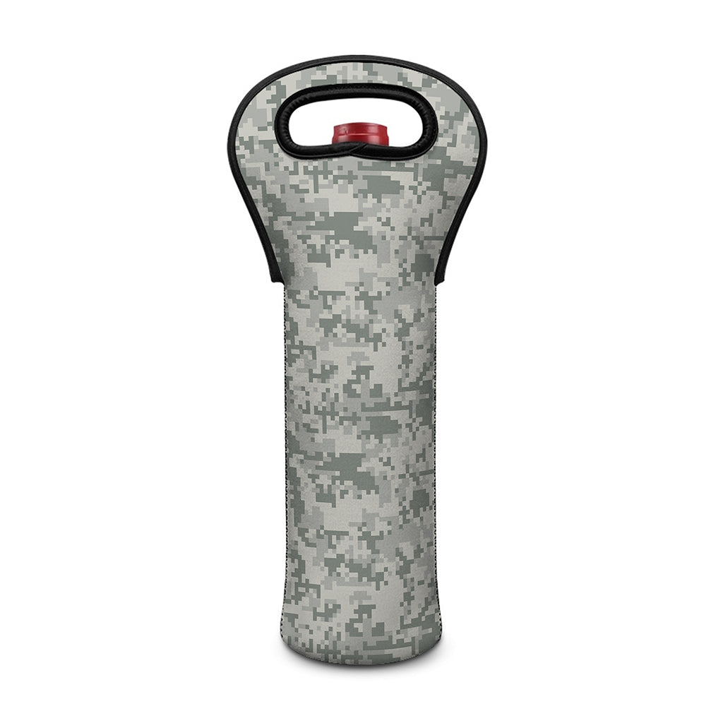 Tan Digital Camo Pattern Print Single Neoprene Wine Tote