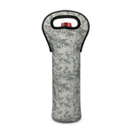 Tan Digital Camo Pattern Print Single Neoprene Wine Tote