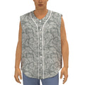 Tan Digital Camo Pattern Print Sleeveless Baseball Jersey