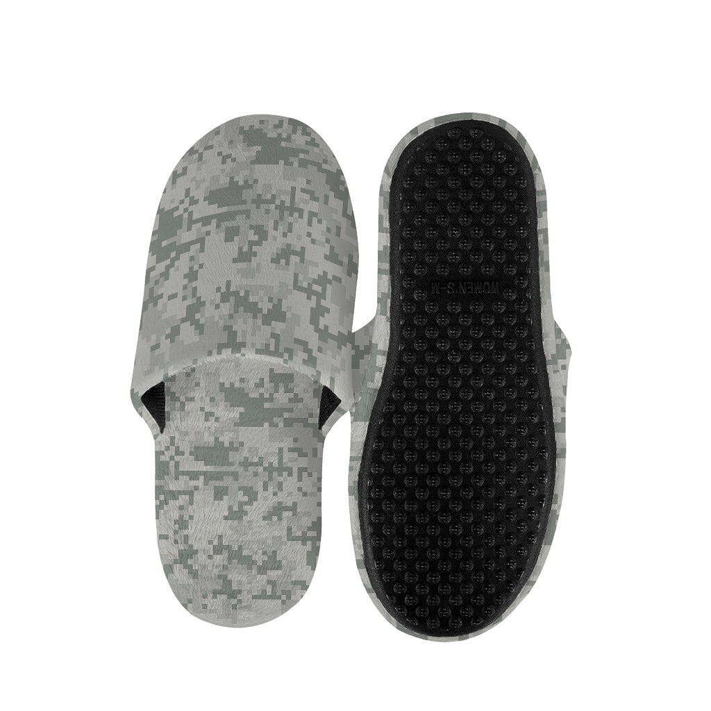 Tan Digital Camo Pattern Print Slippers