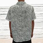 Tan Digital Camo Pattern Print Textured Short Sleeve Shirt