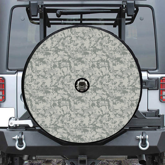 Tan Digital Camo Pattern Print Tire Cover With Camera Hole