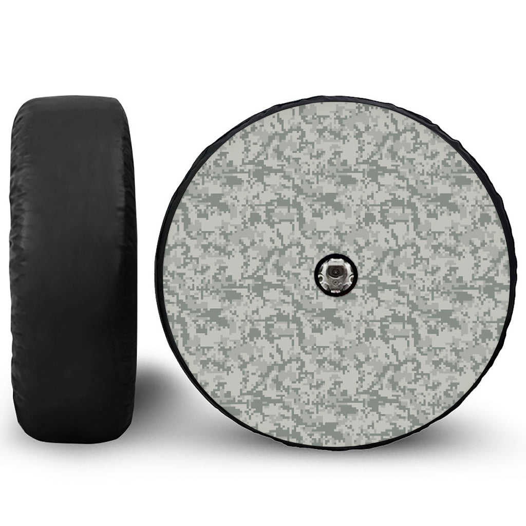 Tan Digital Camo Pattern Print Tire Cover With Camera Hole