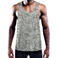 Tan Digital Camo Pattern Print Men's Workout Tank Top