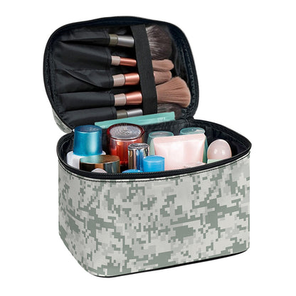 Tan Digital Camo Pattern Print Travel Makeup Bag