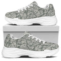 Tan Digital Camo Pattern Print White Chunky Shoes