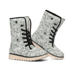 Tan Digital Camo Pattern Print Winter Boots