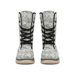 Tan Digital Camo Pattern Print Winter Boots