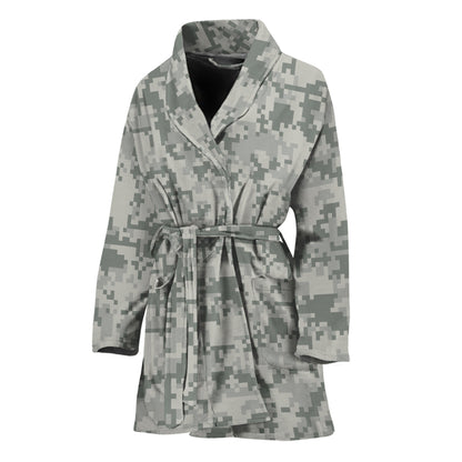 Tan Digital Camo Pattern Print Women's Bathrobe