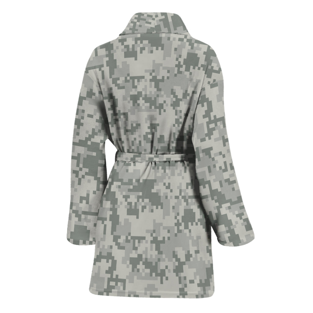 Tan Digital Camo Pattern Print Women's Bathrobe