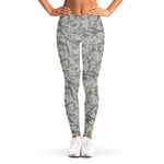 Tan Digital Camo Pattern Print Women's Leggings