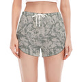 Tan Digital Camo Pattern Print Women's Split Running Shorts