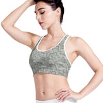 Tan Digital Camo Pattern Print Women's Sports Bra