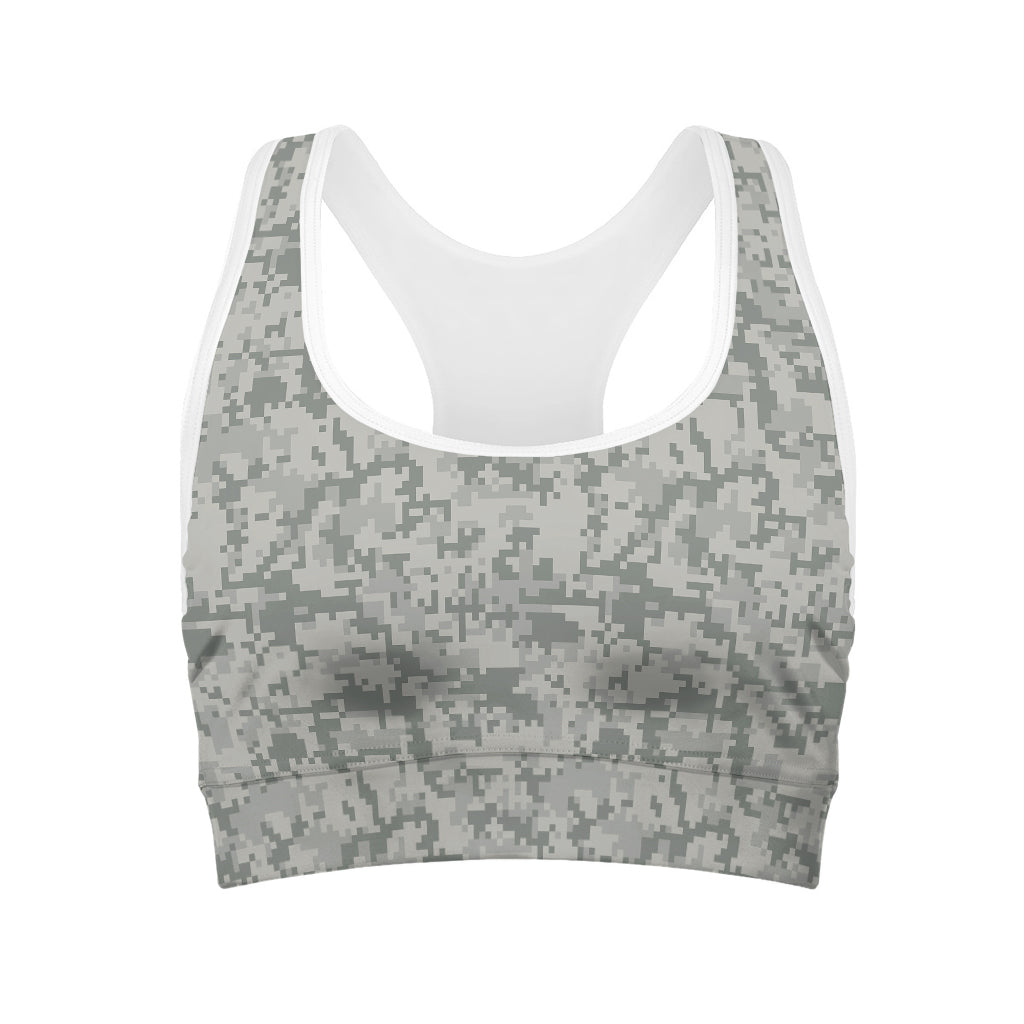 Tan Digital Camo Pattern Print Women's Sports Bra
