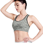 Tan Digital Camo Pattern Print Women's Sports Bra