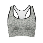 Tan Digital Camo Pattern Print Women's Sports Bra