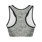 Tan Digital Camo Pattern Print Women's Sports Bra
