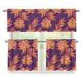 Tangerine Floral Bohemian Pattern Print 3 Piece Kitchen Curtains