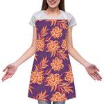 Tangerine Floral Bohemian Pattern Print Adjustable Apron