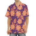 Tangerine Floral Bohemian Pattern Print Aloha Shirt